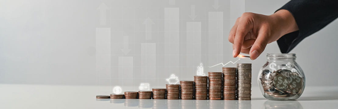 Income management and saving money concept.