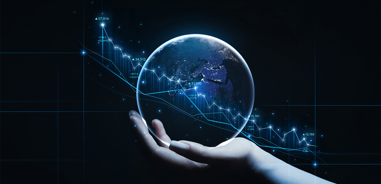 Global financial trading business stock market chart.