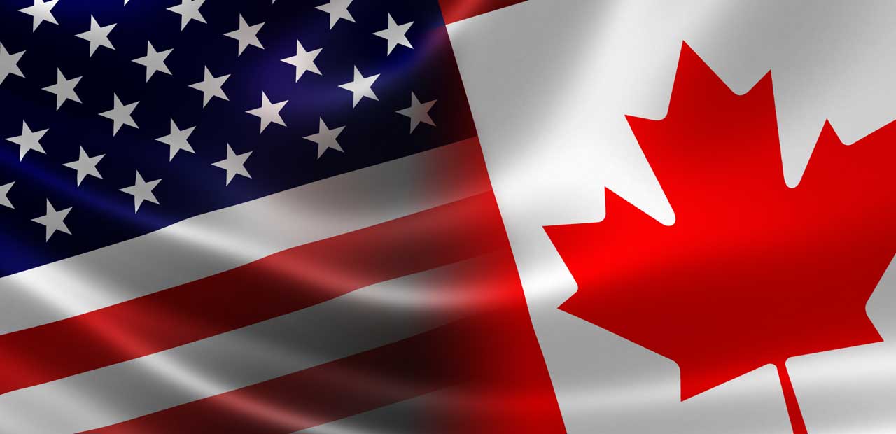 US and Canadian Flag