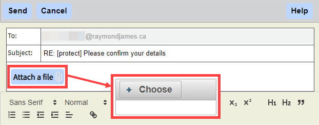 The Attach a file link for adding attachments