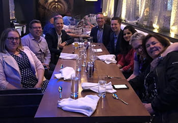 Hougen team eating dinner