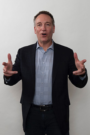 Mark talking with his hands.