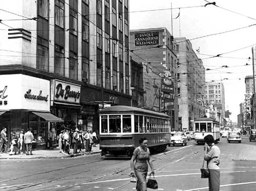 Montreal city scene from around the 1930s