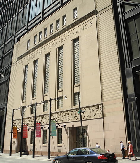 The Toronto Stock Exchange building in the 1960s
