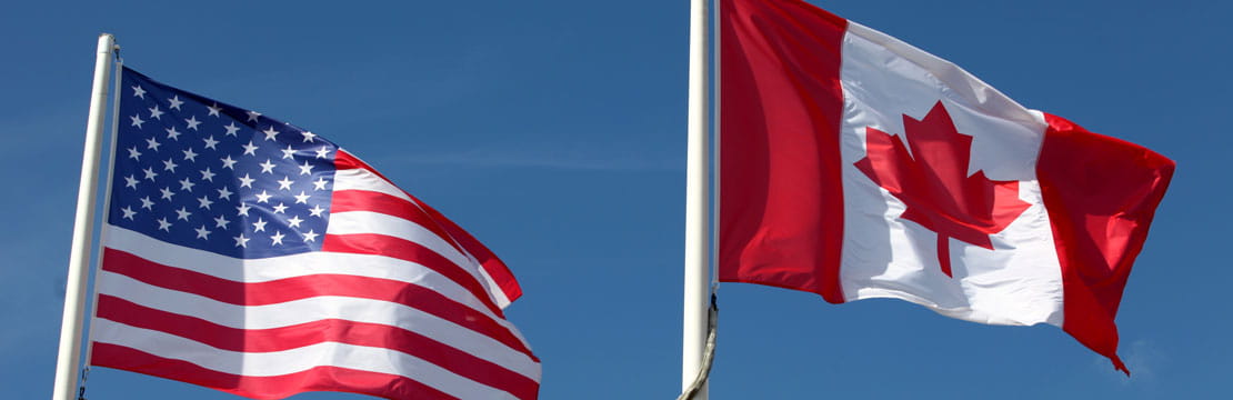 U.S. and Canadian flags