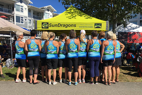 The Fort Langley SunDragons women’s dragon boat team